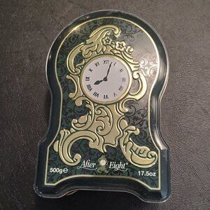 After Eight Tin Mantle Clock shaped Vintage 8 Empty